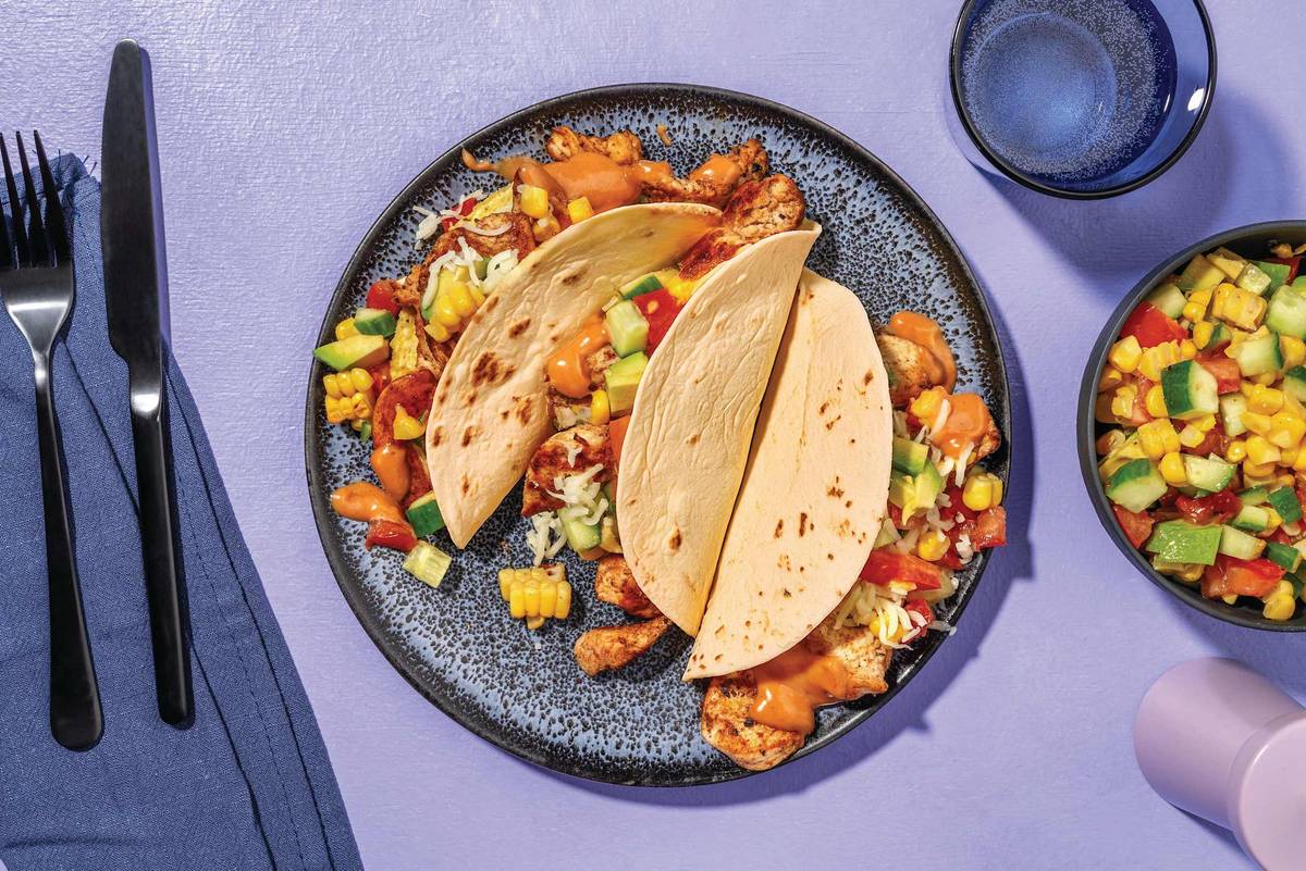 Spiced Chicken & Hard Shell Tacos