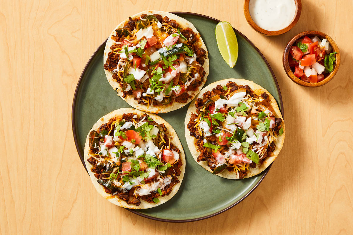 Smashed Black Bean & Chicken Tostadas