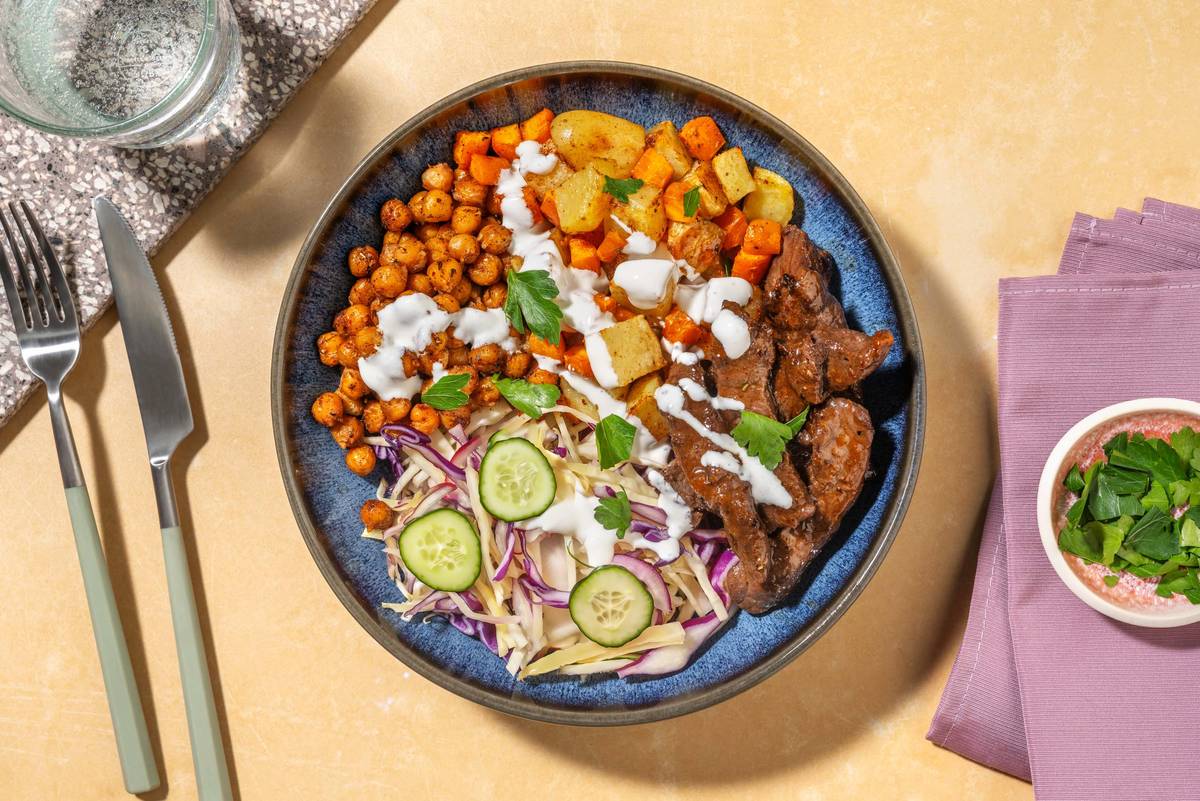 Mumbai Apricot Beef & Chickpea Bowl