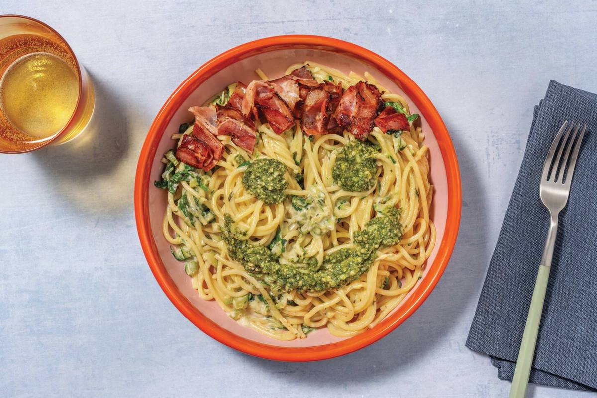 Green Monster Chicken Spaghetti & Bacon Hair