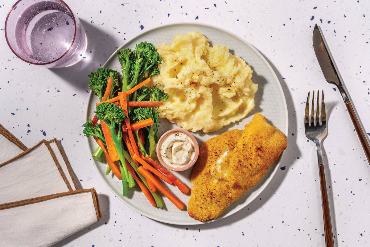 Quick Double Crumbed Basa & Parmesan Mash
