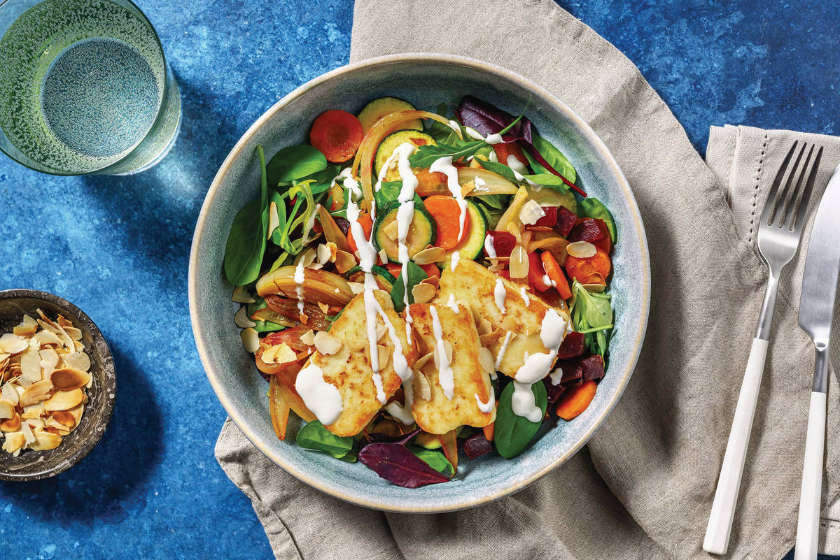 Honey Haloumi & Chermoula Veggie Toss