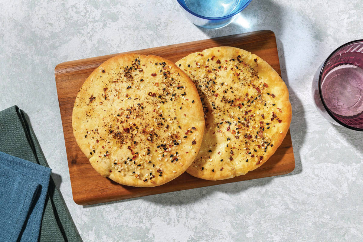 Seeded Garlic Flatbreads
