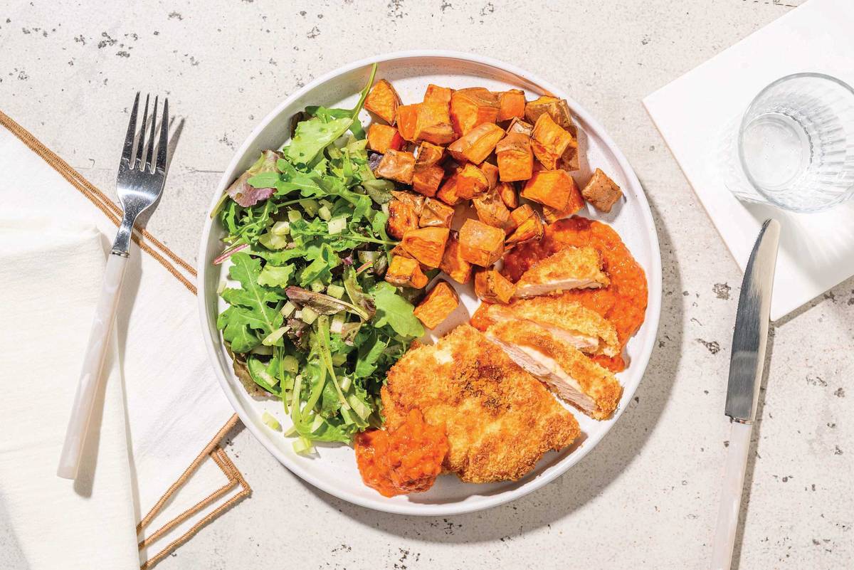 Paprika Chicken Schnitzel & DIY Romesco