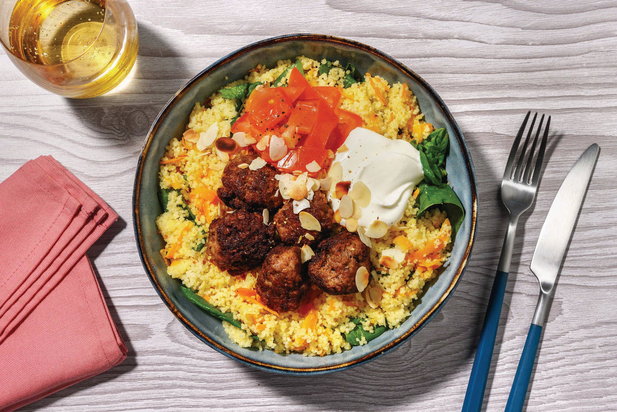 Chermoula Beef Meatballs & Veg Couscous