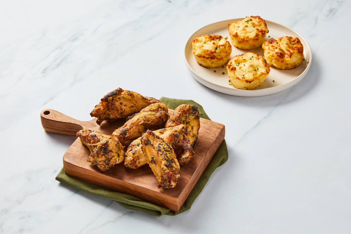 Chicken Wings & Potatoes Au Gratin