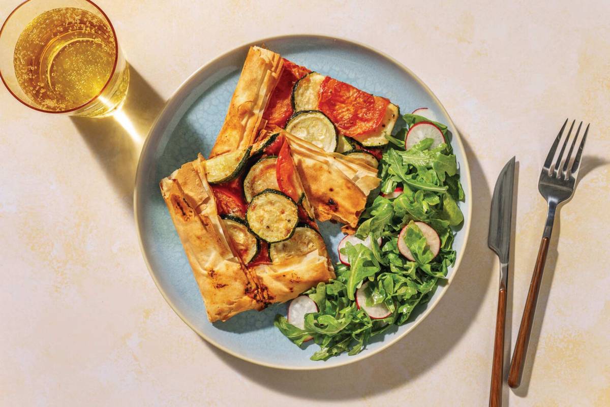 Ratatouille & Bacon Filo Galette 