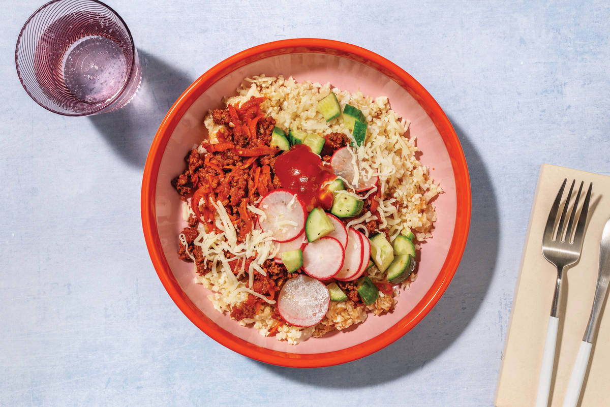 Beef & Cauliflower Rice Burrito Bowl