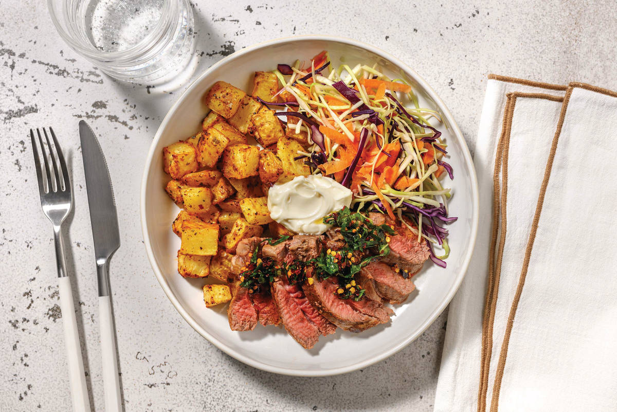 HelloHero: Roast Lamb Rump & Bacon Salsa Verde