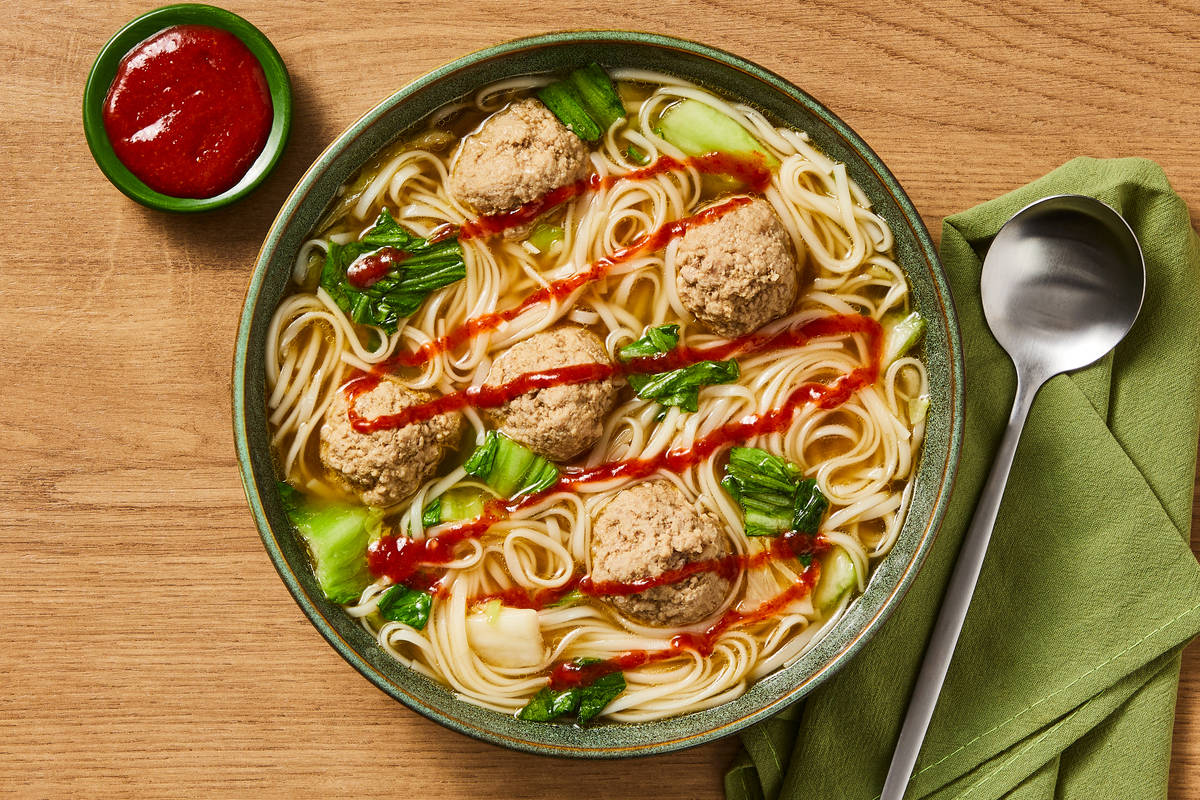 One-Pot Hoisin Pork Meatball Ramen