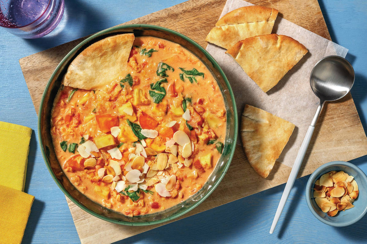 Chermoula Coconut Chicken, Lentil & Veggie Soup