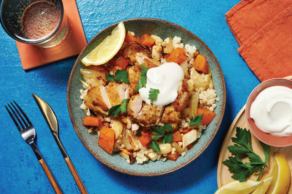 Double Chermoula Chicken & Veggie Pearl Couscous
