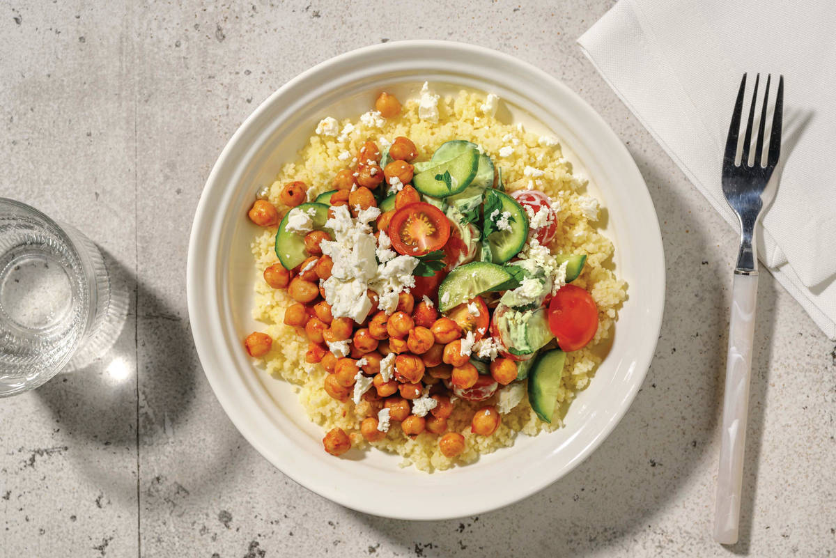 Chickpea Couscous & Greek Salad Bowl
