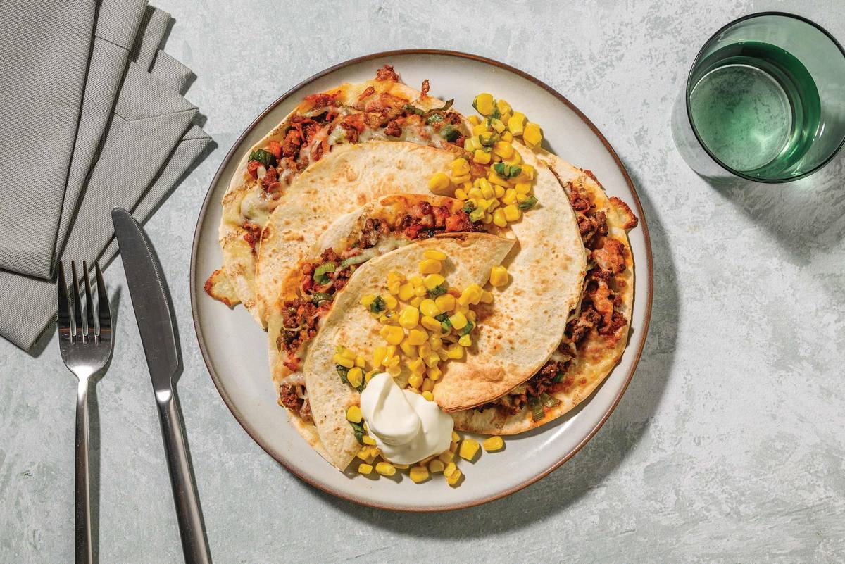 Tex-Mex Beef & Bacon Quesadillas