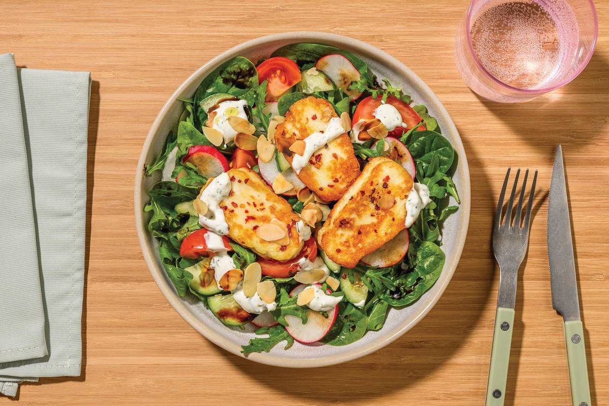 Chilli Butter Halloumi, Chicken & Garden Salad
