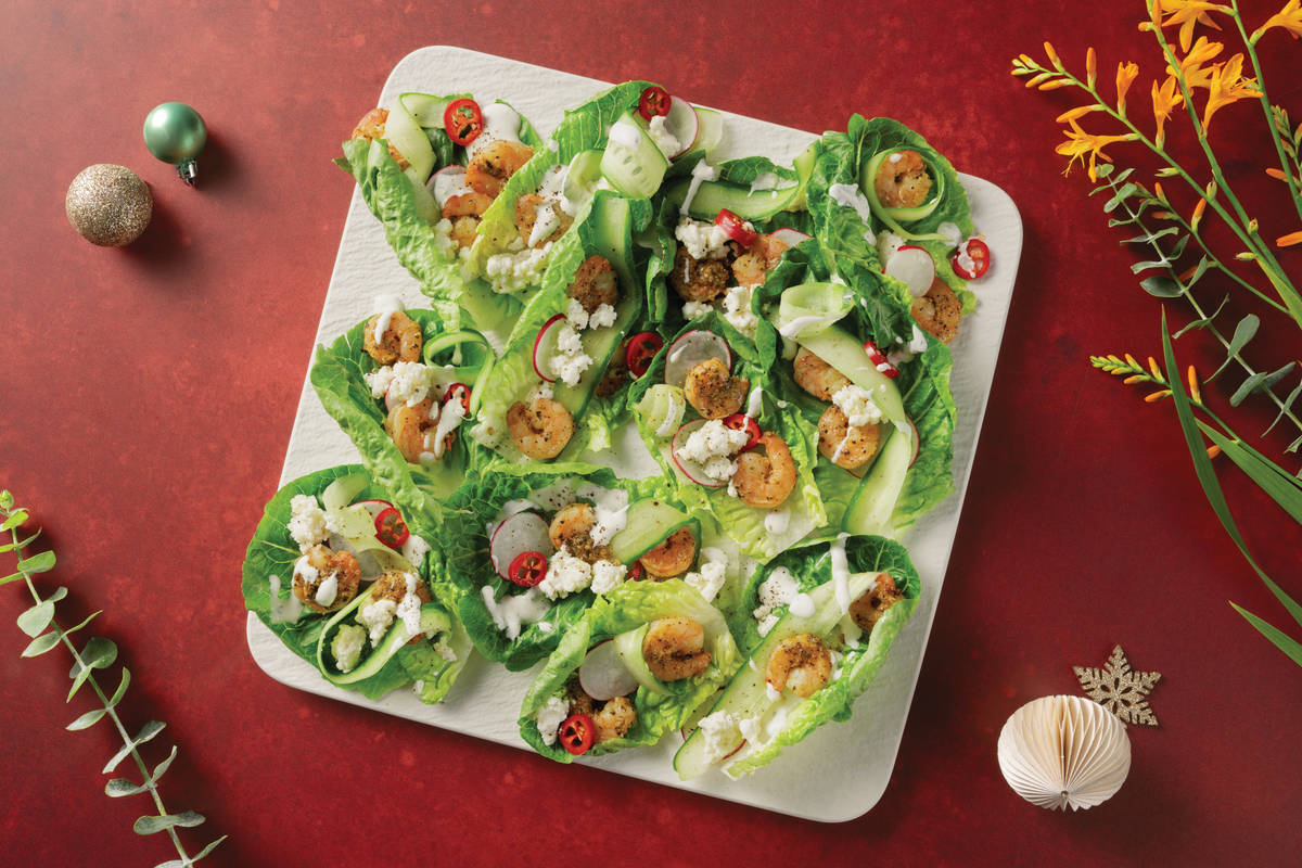 Lemon Pepper Prawn Lettuce Cup Salad