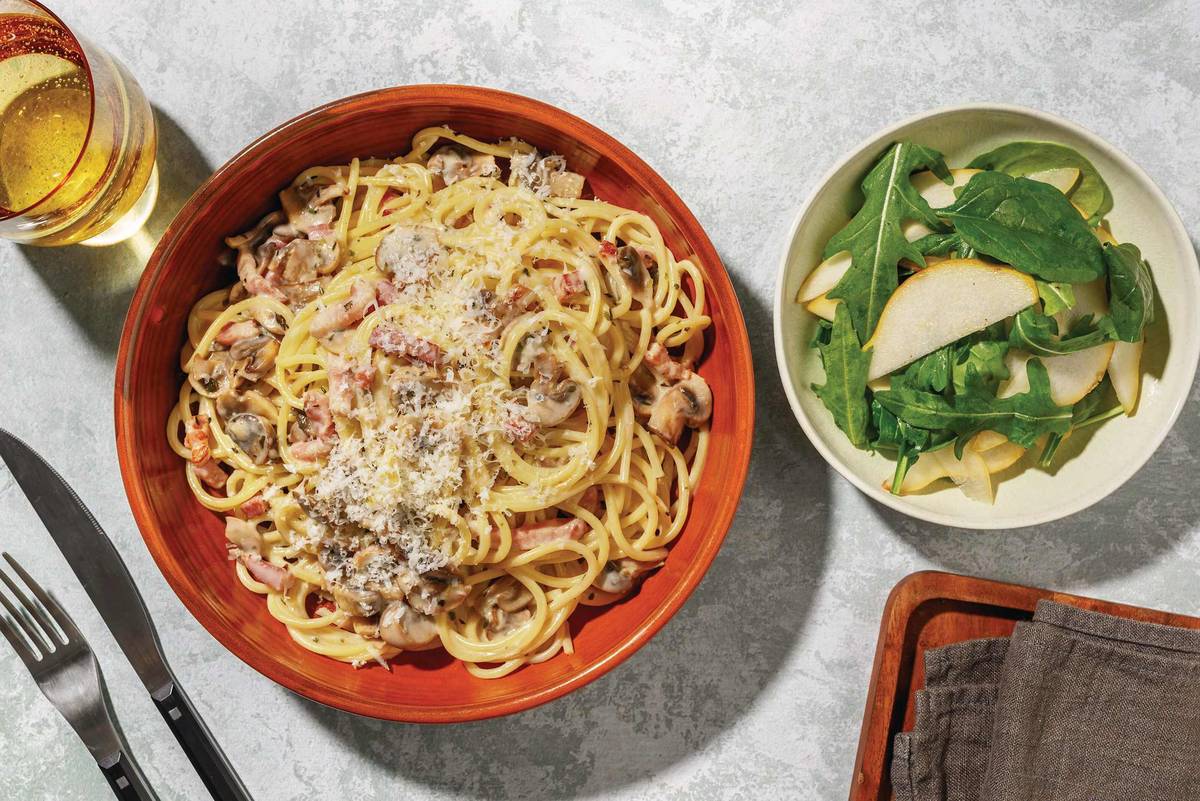 Mushroom & Bacon Spaghetti Boscaiola