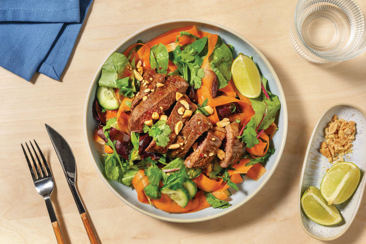 Asian Beef & Carrot Ribbon Salad