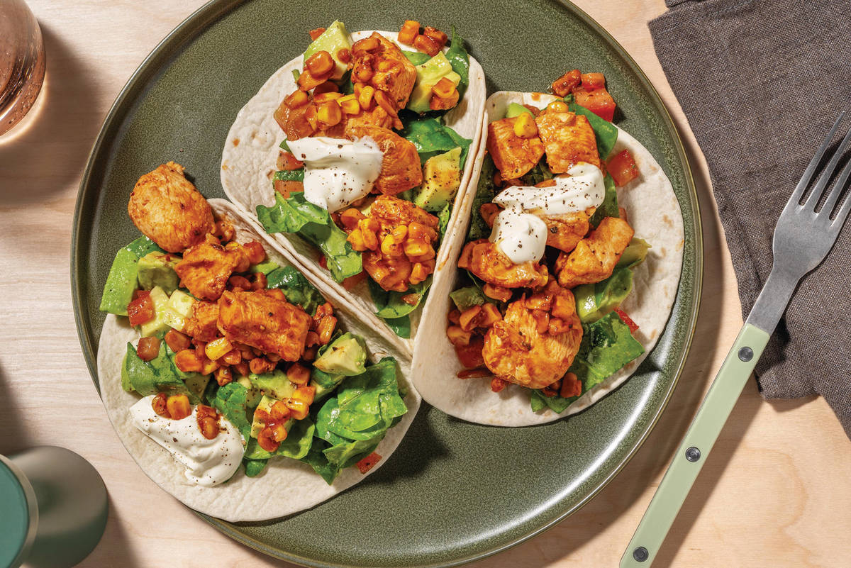 Easy Peasy Double BBQ Chicken Bites & Avo Tacos