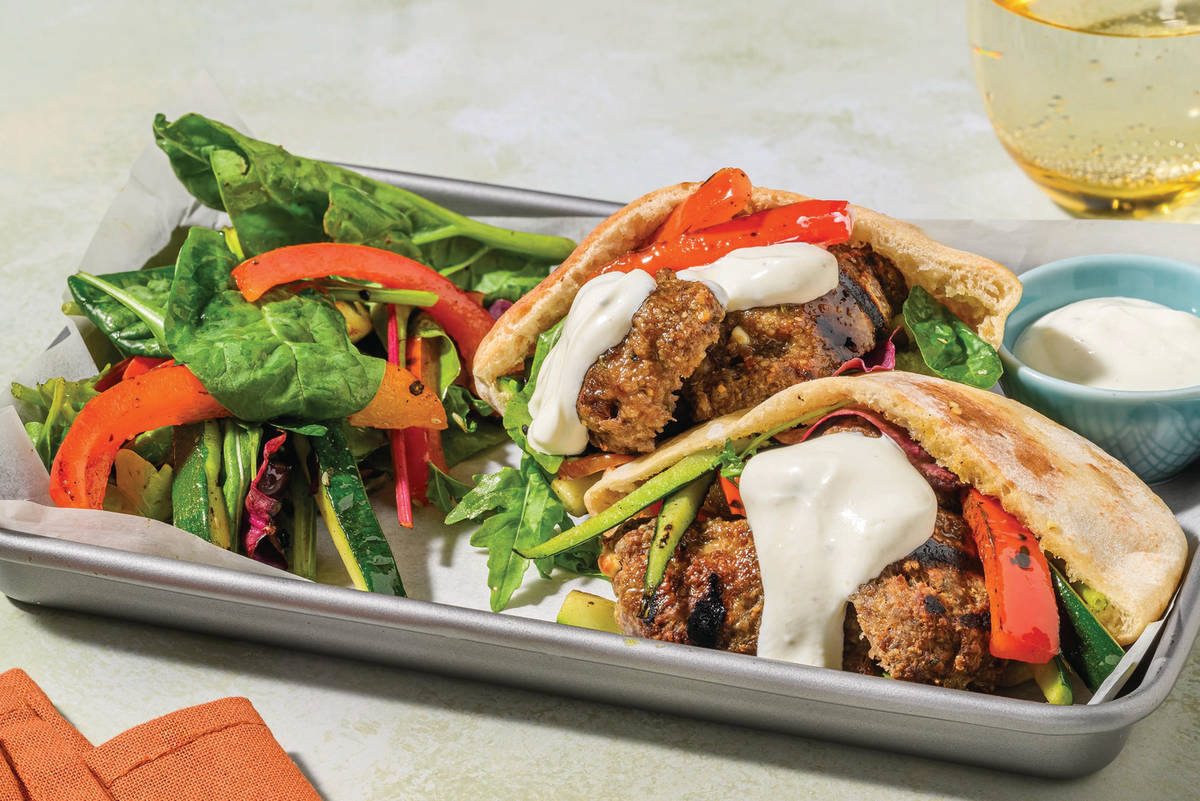 Chargrilled Lamb & Fetta Kofta Pockets