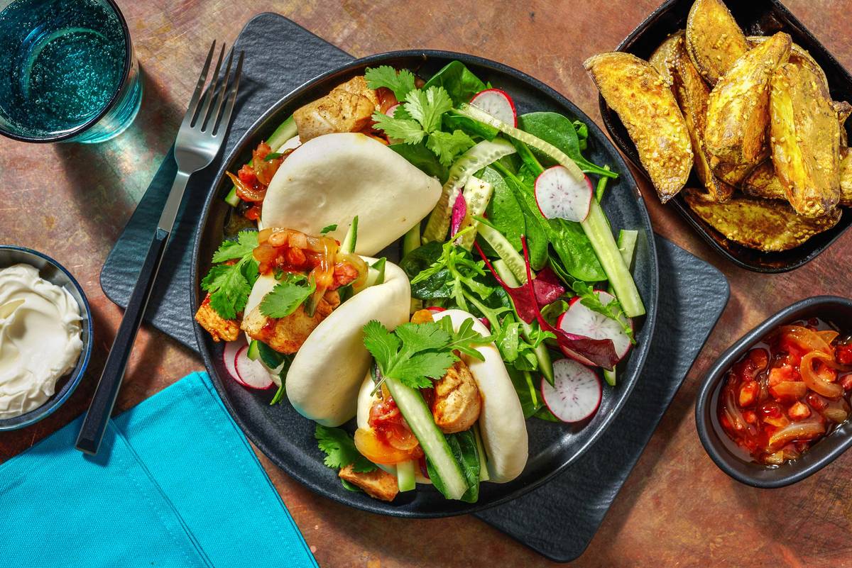 Sweet-Soy Chicken & Bacon Jam Bao Buns