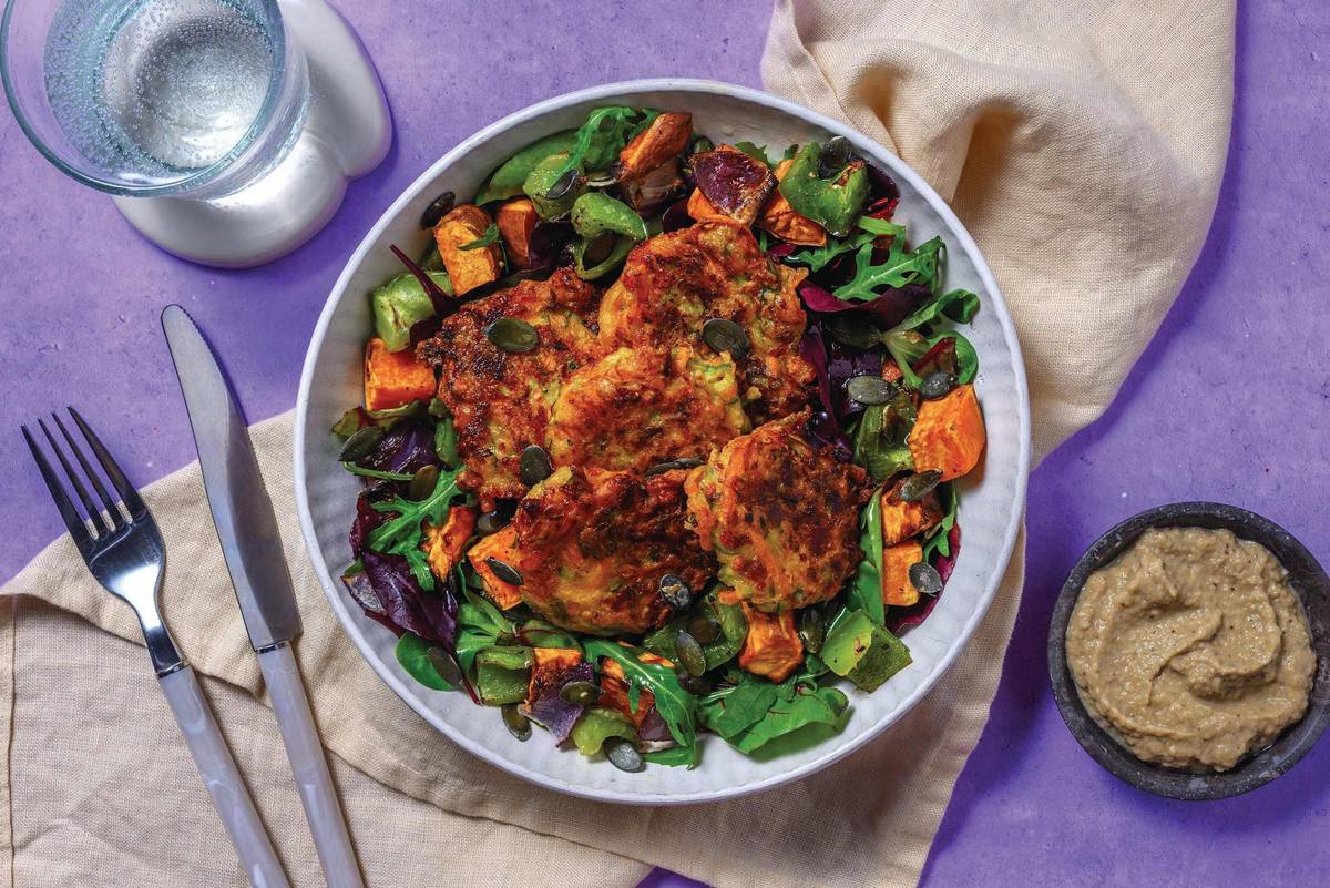 Chicken, Zucchini, Carrot & Cheddar Fritters