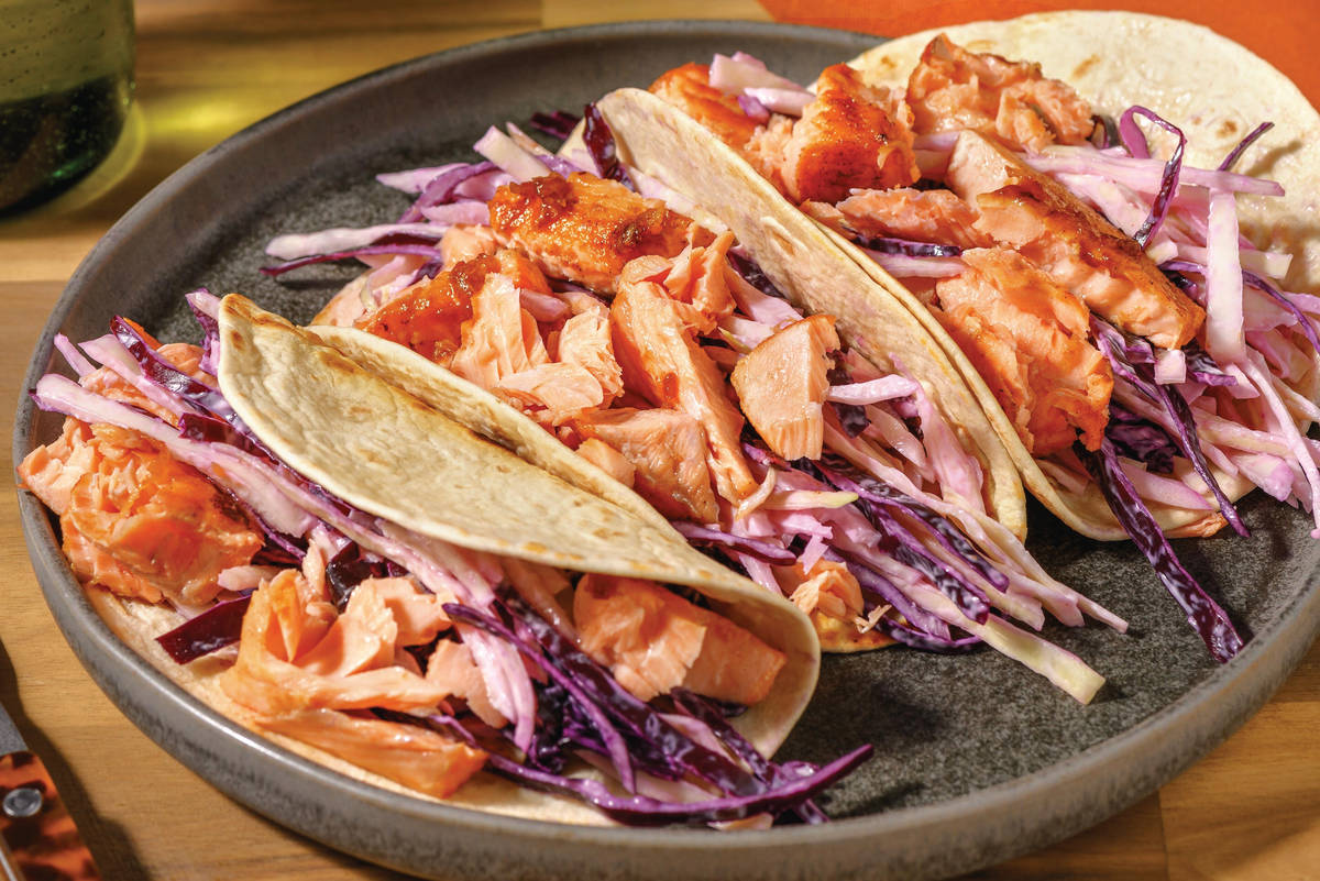 Shortcut Tamarind Salmon & Cheddar Tacos
