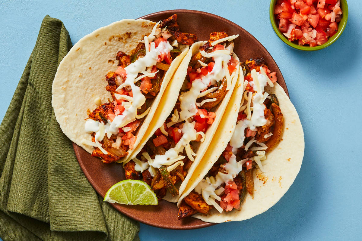 One-Pan Cheesy Shrimp & Pepper Fajitas