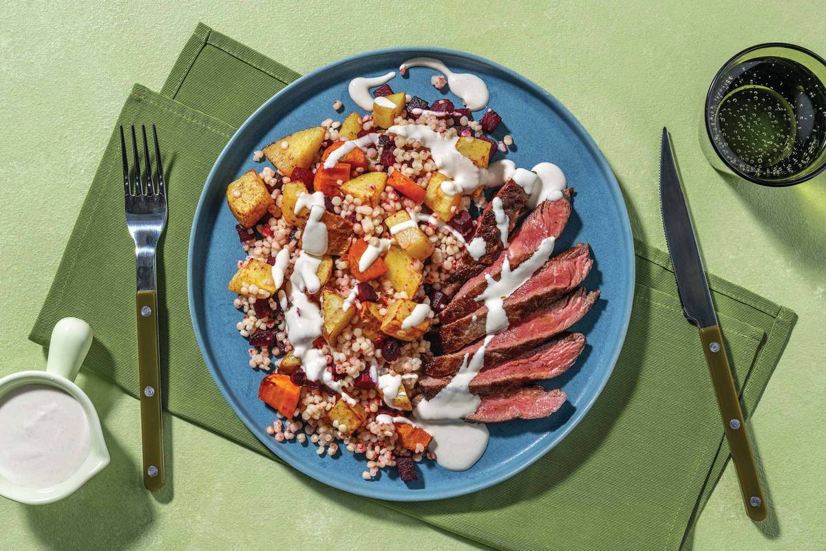 Seared Beef & Roast Veggie Pearl Couscous