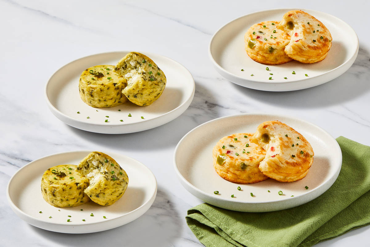 Spinach & Feta and Red Pepper & Swiss Egg Bites
