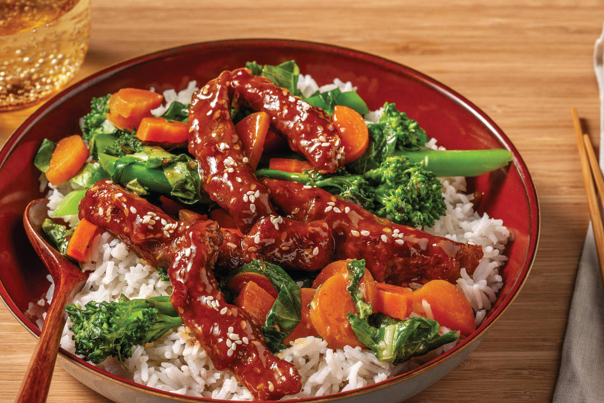 Sticky Sesame Beef & Ginger Veggies
