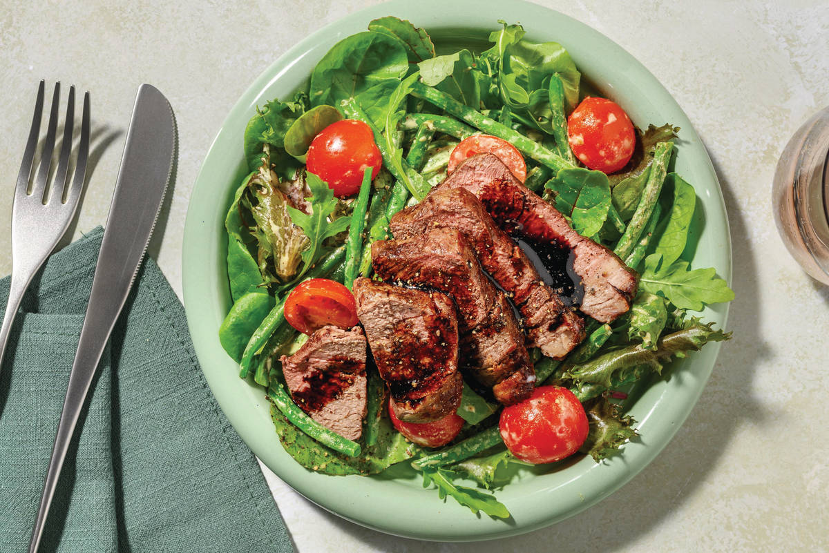 Balsamic Beef Rump & Bacon Green Bean Salad