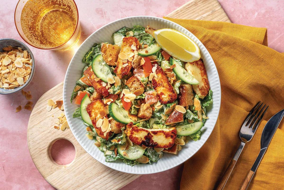 Double Honey-Glazed Halloumi & Caesar-Style Salad