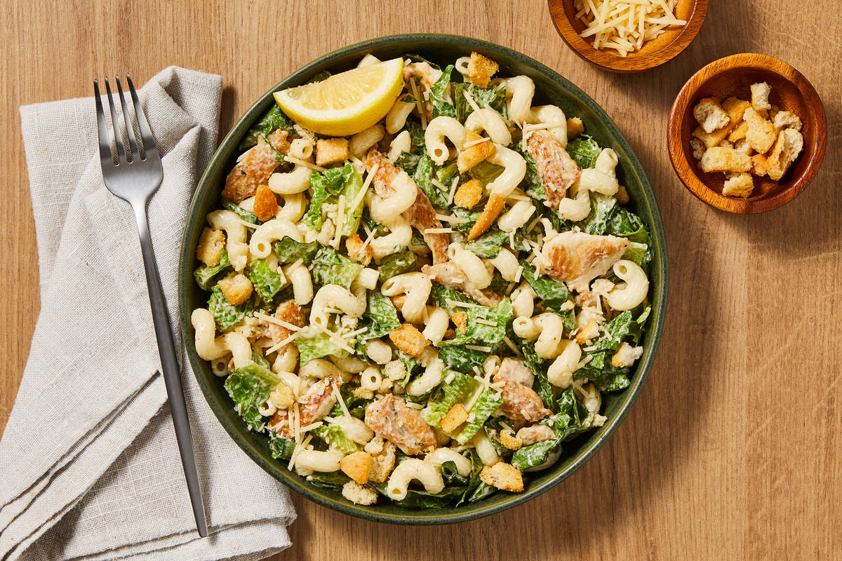 Lemony Chicken & Bacon Caesar Pasta Salad