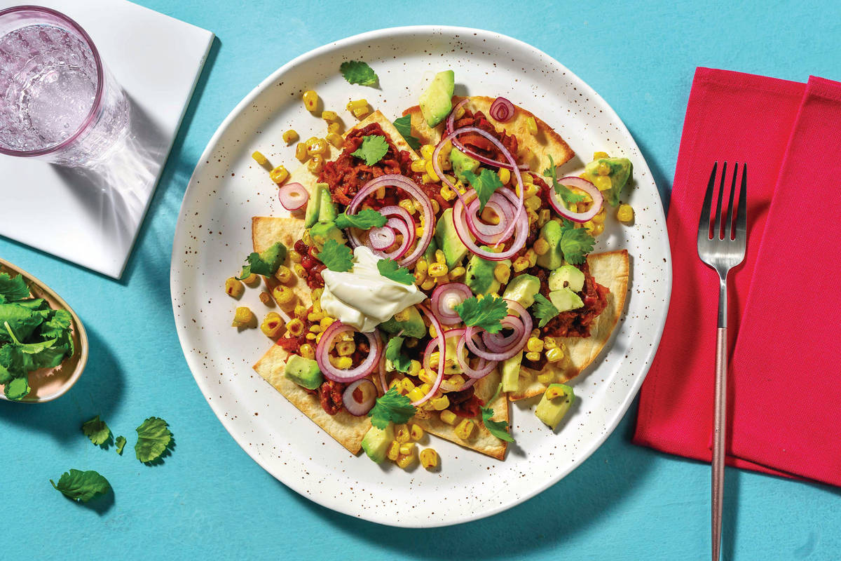 Mexican Kidney Bean & Veggie Nachos