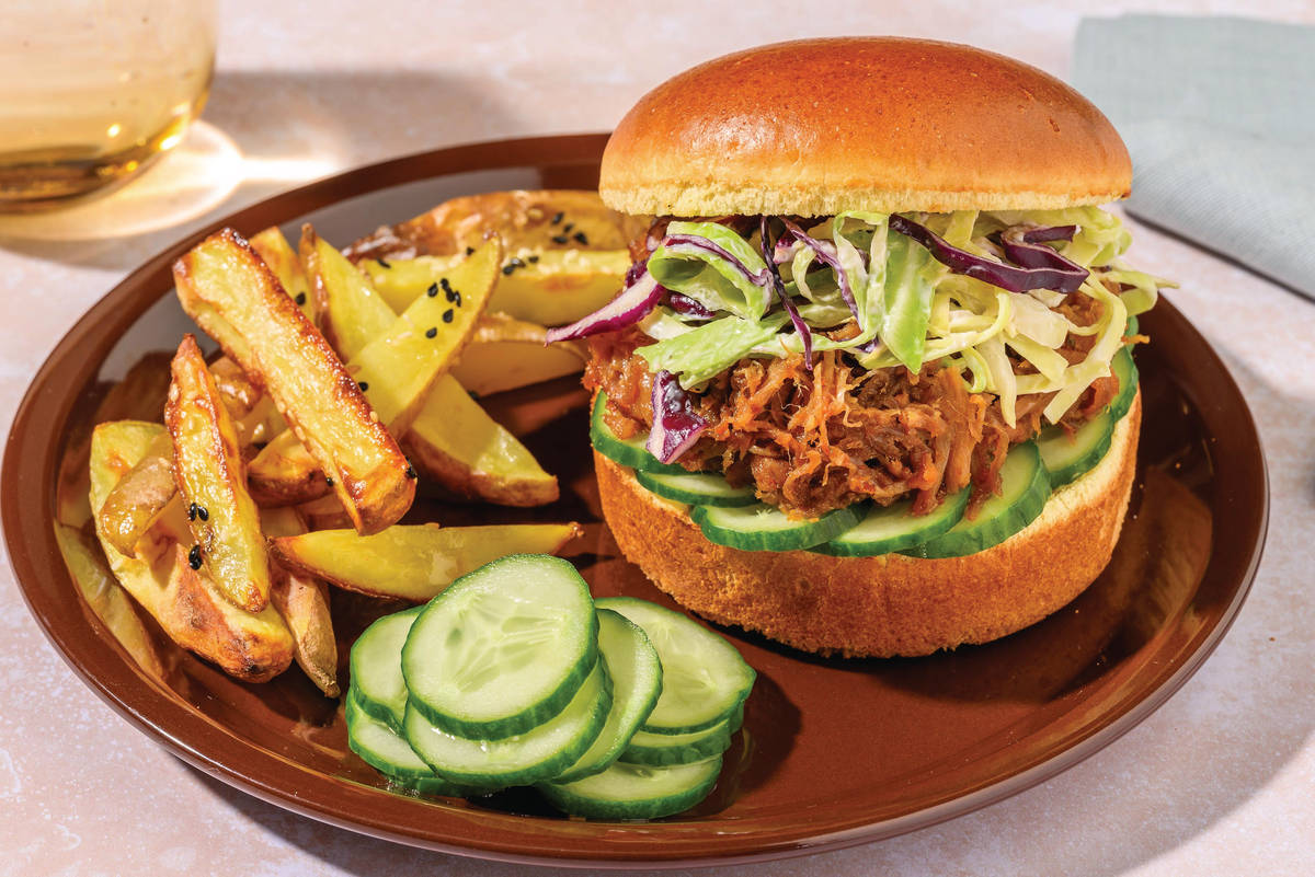 Double Peking-Style Hoisin Pulled Pork Burger