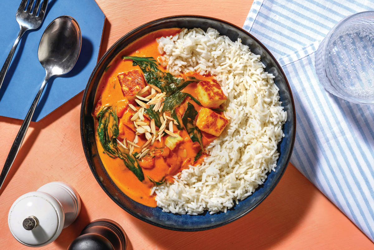 Double Indian-Style Halloumi & Veggie Curry