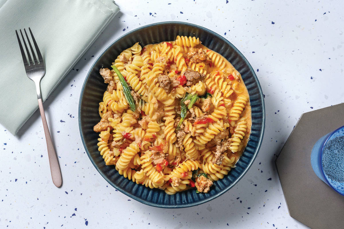 HelloHero: Creamy Plant-Based Mince Pasta