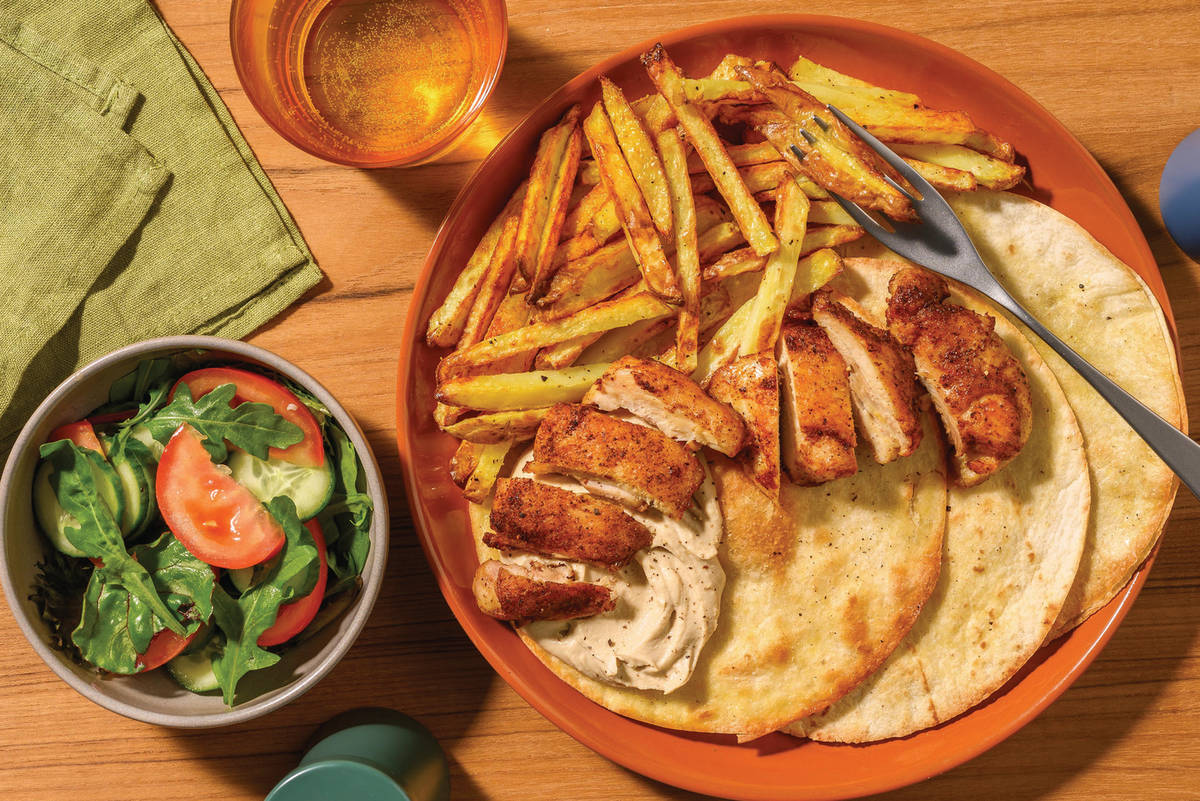 Chicken Shawarma & Hummus Plate