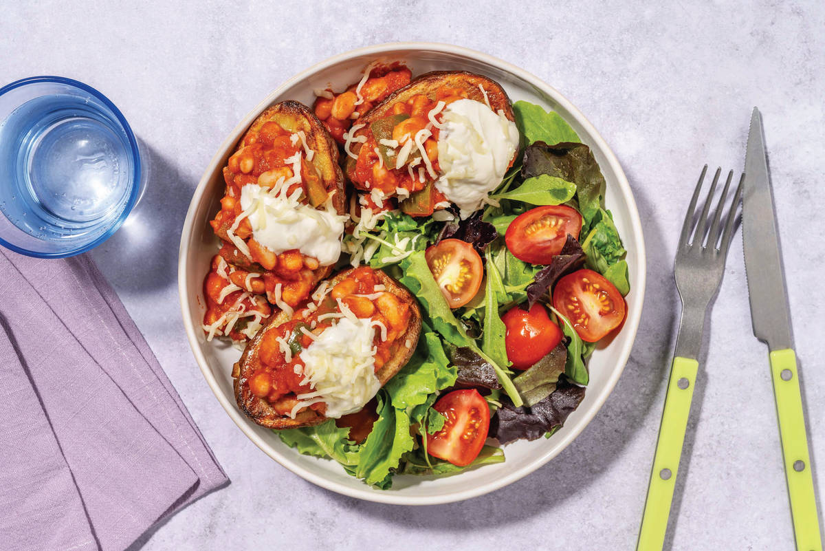 Cheat's Loaded Pork Veggie Jacket Potatoes Recipe HelloFresh