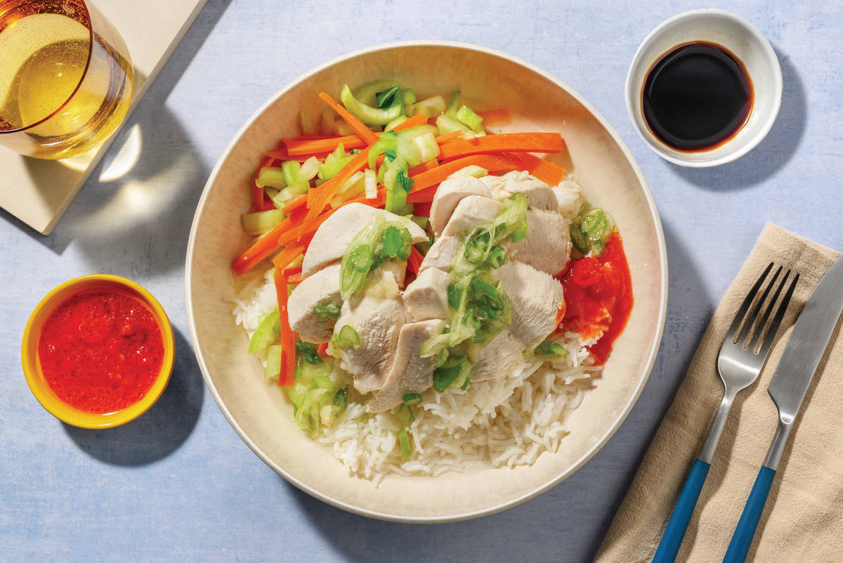 Poached Double Hainanese Chicken & DIY Sambal