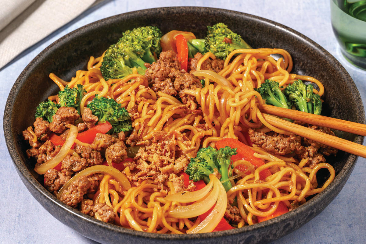 HelloHero: Asian Beef &  Pork Veggie Noodles