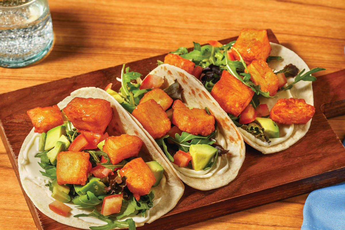 Hot Honey Halloumi & Chicken Tacos