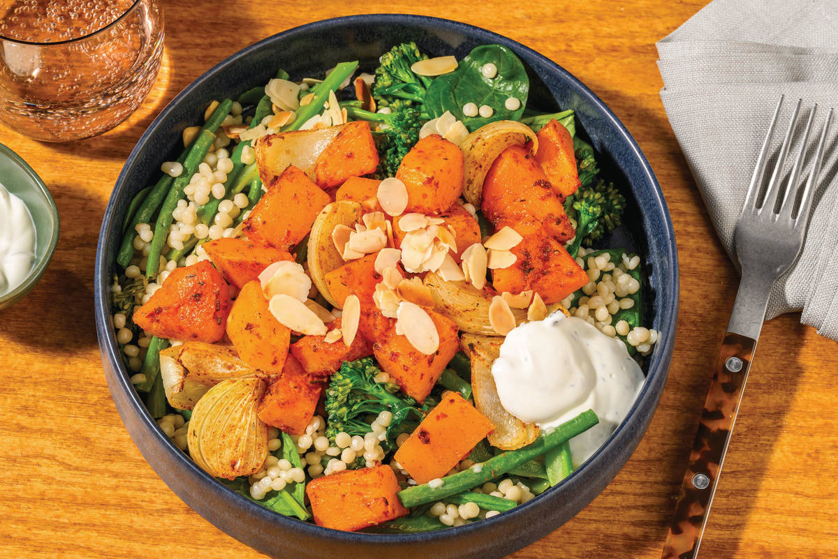 Middle Eastern Roast Pumpkin & Chicken Bowl