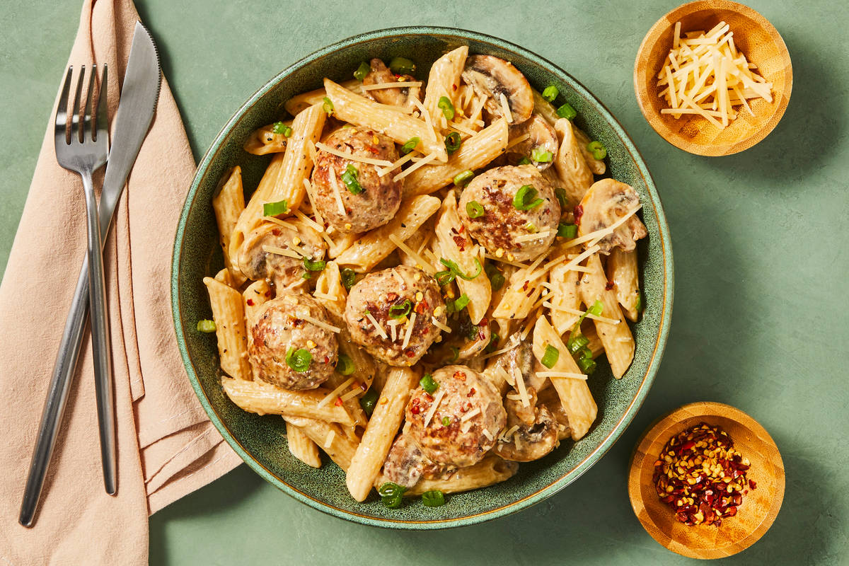 Penne with Pork Meatballs