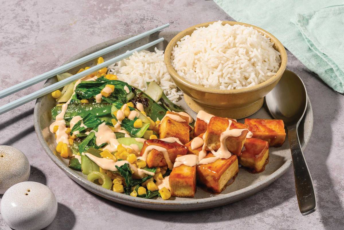 Korean-Style Tofu & Garlic Rice