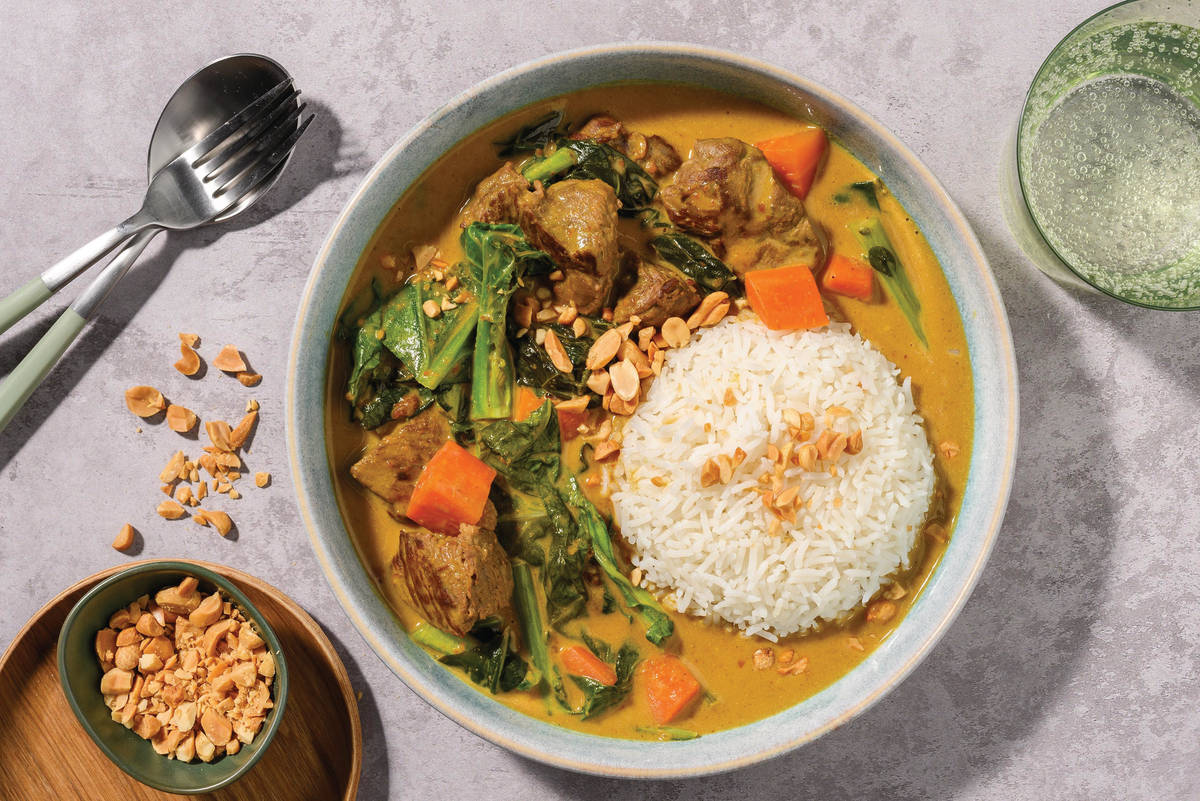 Slow-Cooked Satay Beef & Garlic Rice