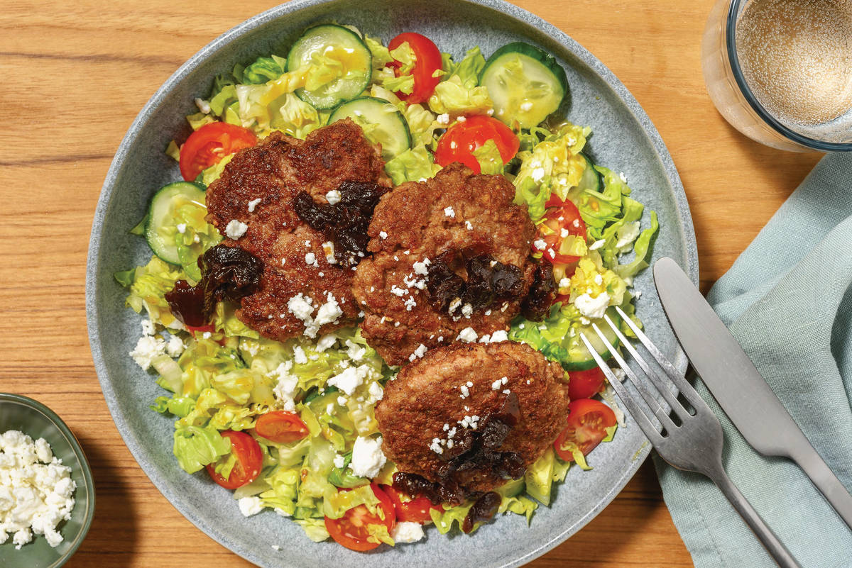 Cheesy Beef Rissoles & Honey Mustard Salad