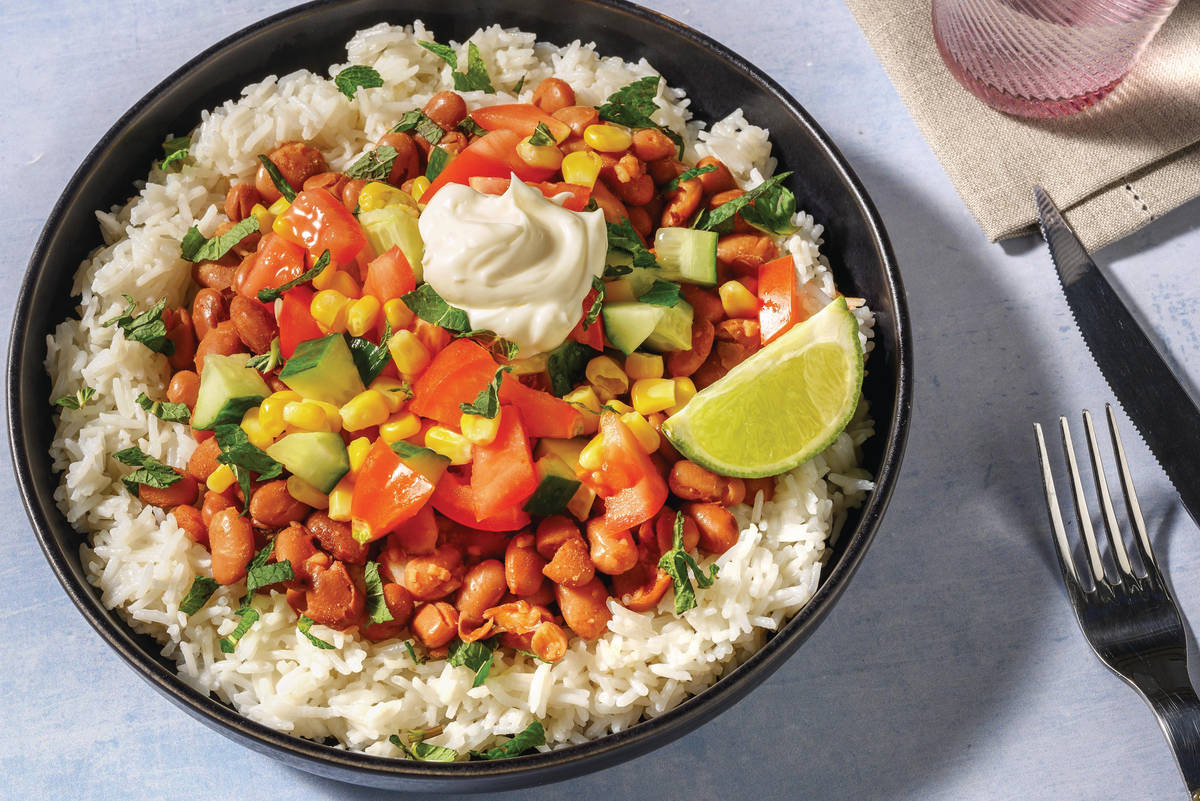 Caribbean Beef, Beans & Coconut Rice
