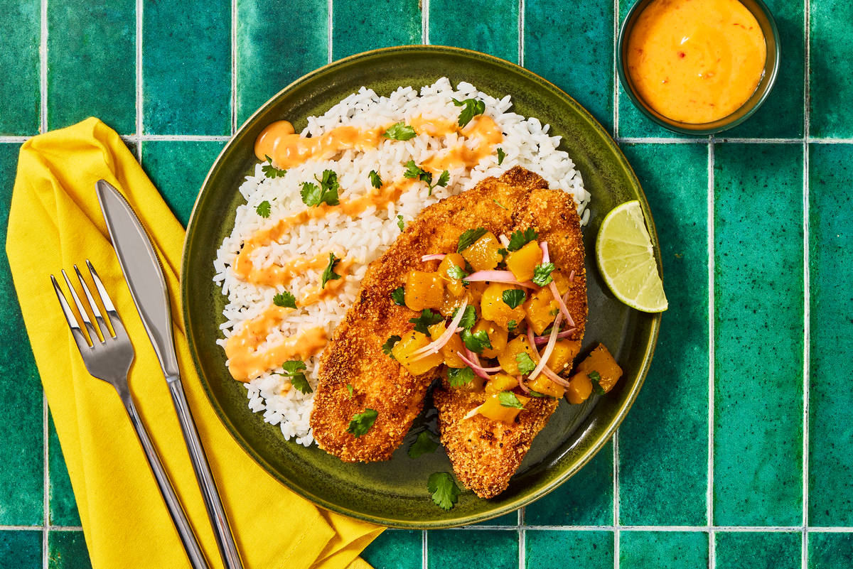 Panko-Crusted Tilapia with Mango Salsa